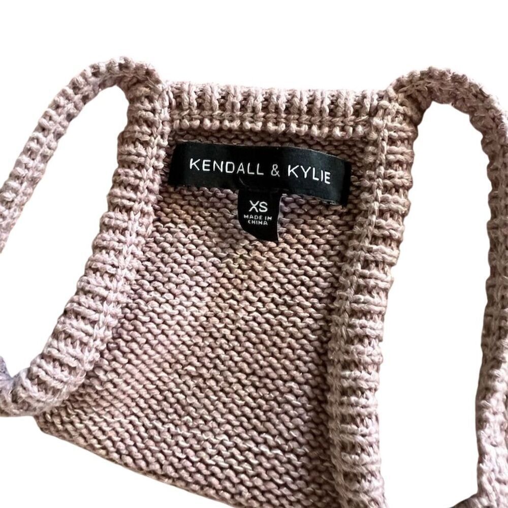 Kendall & Kylie Women's XS Mauve Knit Halter Tank Top Casual Spring - Picture 3 of 5